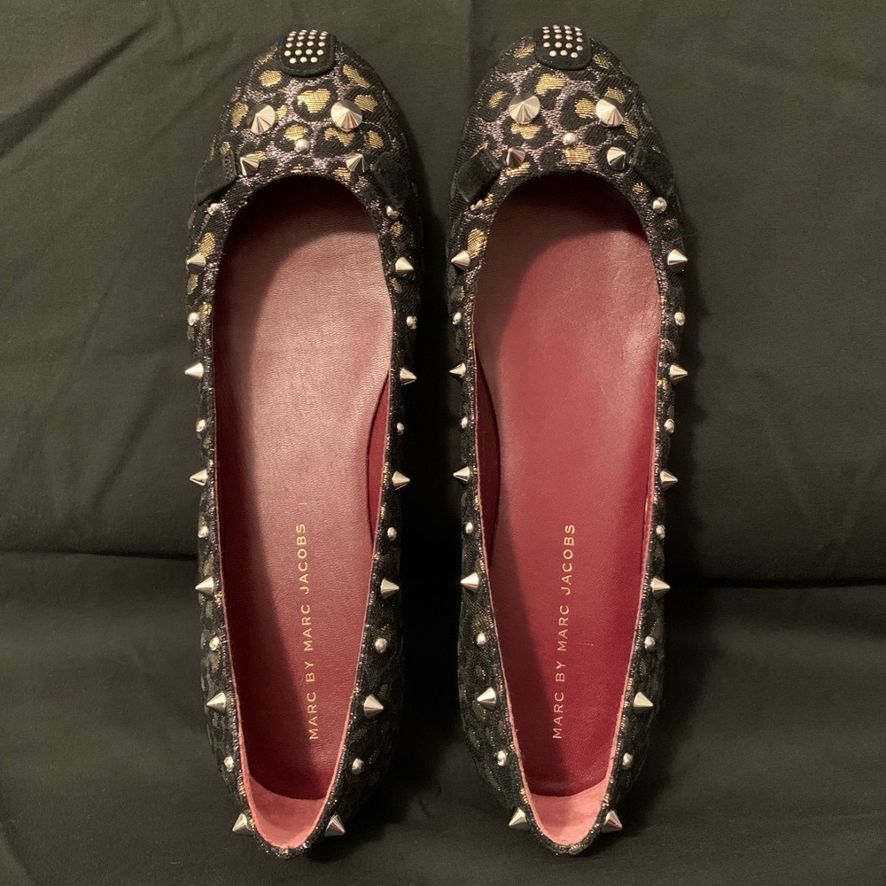 Marc by Marc Jacobs black studded ballet flats